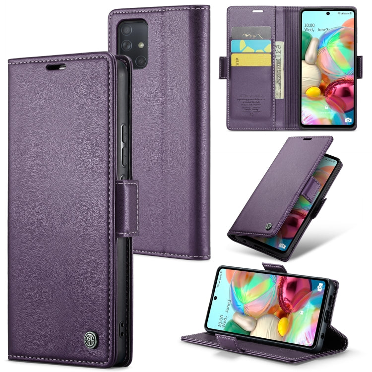 For Samsung Galaxy A71 4G CaseMe 023 Butterfly Buckle Litchi Texture RFID Anti-theft Leather Phone Case(Pearly Purple) - Galaxy Phone Cases by CaseMe | Online Shopping UK | buy2fix