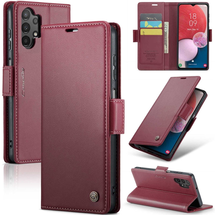 For Samsung Galaxy A13 4G/5G/A04s/A04/M13 5G CaseMe 023 Butterfly Buckle Litchi Texture RFID Anti-theft Leather Phone Case(Wine Red) - Galaxy Phone Cases by CaseMe | Online Shopping UK | buy2fix