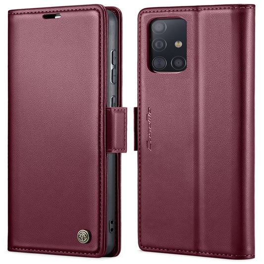 For Samsung Galaxy A51 4G/M40s CaseMe 023 Butterfly Buckle Litchi Texture RFID Anti-theft Leather Phone Case(Wine Red) - Galaxy Phone Cases by CaseMe | Online Shopping UK | buy2fix