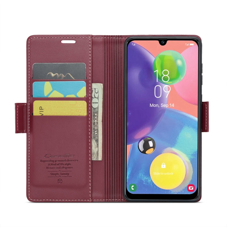 For Samsung Galaxy A70/A70s CaseMe 023 Butterfly Buckle Litchi Texture RFID Anti-theft Leather Phone Case(Wine Red) - Galaxy Phone Cases by CaseMe | Online Shopping UK | buy2fix