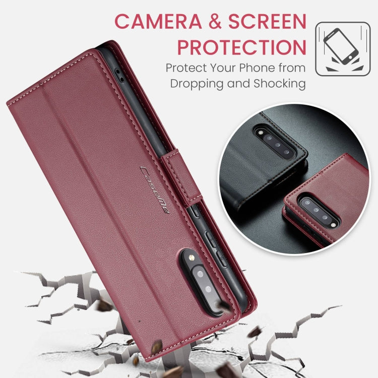 For Samsung Galaxy A70/A70s CaseMe 023 Butterfly Buckle Litchi Texture RFID Anti-theft Leather Phone Case(Wine Red) - Galaxy Phone Cases by CaseMe | Online Shopping UK | buy2fix