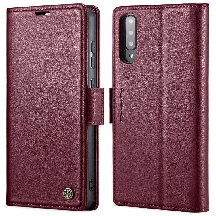 For Samsung Galaxy A70/A70s CaseMe 023 Butterfly Buckle Litchi Texture RFID Anti-theft Leather Phone Case(Wine Red) - Galaxy Phone Cases by CaseMe | Online Shopping UK | buy2fix