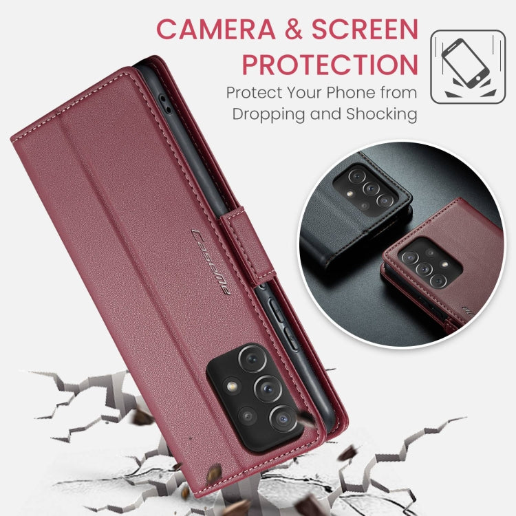 For Samsung Galaxy A72 CaseMe 023 Butterfly Buckle Litchi Texture RFID Anti-theft Leather Phone Case(Wine Red) - Galaxy Phone Cases by CaseMe | Online Shopping UK | buy2fix