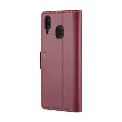 For Samsung Galaxy A20/A30/M10s CaseMe 023 Butterfly Buckle Litchi Texture RFID Anti-theft Leather Phone Case(Wine Red) - Galaxy Phone Cases by CaseMe | Online Shopping UK | buy2fix