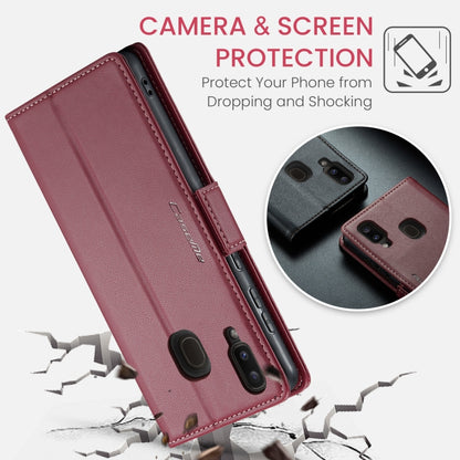 For Samsung Galaxy A20/A30/M10s CaseMe 023 Butterfly Buckle Litchi Texture RFID Anti-theft Leather Phone Case(Wine Red) - Galaxy Phone Cases by CaseMe | Online Shopping UK | buy2fix