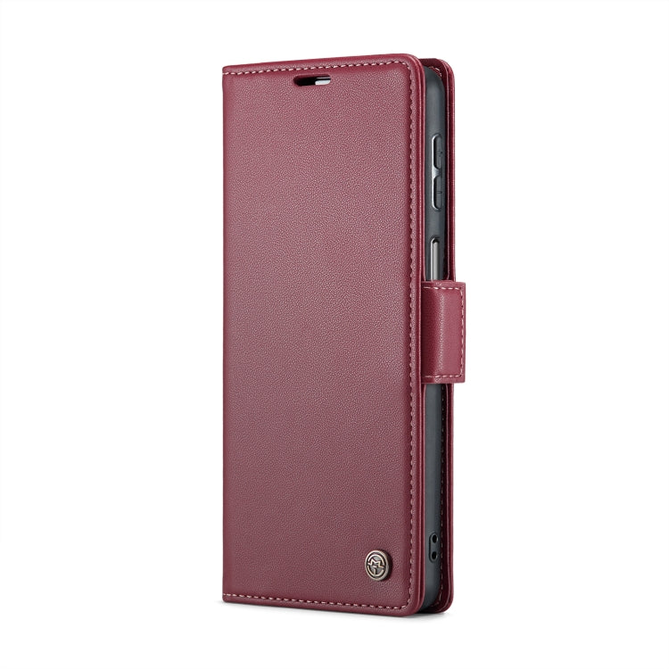 For Samsung Galaxy A24 4G CaseMe 023 Butterfly Buckle Litchi Texture RFID Anti-theft Leather Phone Case(Wine Red) - Galaxy Phone Cases by CaseMe | Online Shopping UK | buy2fix