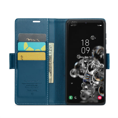 For Samsung Galaxy S20 Ultra CaseMe 023 Butterfly Buckle Litchi Texture RFID Anti-theft Leather Phone Case(Blue) - Galaxy Phone Cases by CaseMe | Online Shopping UK | buy2fix