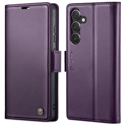 For Samsung Galaxy S24 CaseMe 023 Butterfly Buckle Litchi Texture RFID Anti-theft Leather Phone Case(Pearly Purple) - Galaxy S24 5G Cases by CaseMe | Online Shopping UK | buy2fix