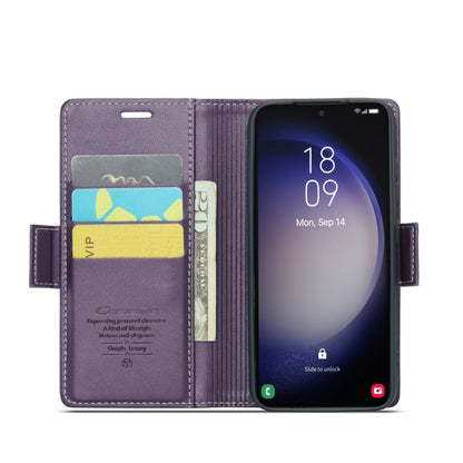 For Samsung Galaxy S24+ CaseMe 023 Butterfly Buckle Litchi Texture RFID Anti-theft Leather Phone Case(Pearly Purple) - Galaxy S24+ 5G Cases by CaseMe | Online Shopping UK | buy2fix