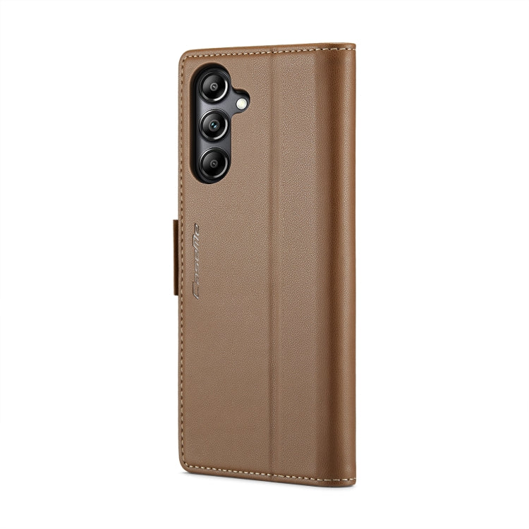 For Samsung Galaxy A05s CaseMe 023 Butterfly Buckle Litchi Texture RFID Anti-theft Leather Phone Case(Brown) - Galaxy Phone Cases by CaseMe | Online Shopping UK | buy2fix