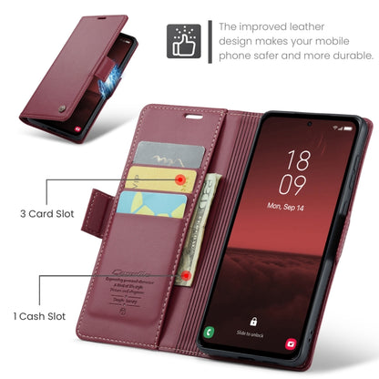 For Samsung Galaxy A35 5G CaseMe 023 Butterfly Buckle Litchi Texture RFID Anti-theft Leather Phone Case(Wine Red) - Galaxy Phone Cases by CaseMe | Online Shopping UK | buy2fix