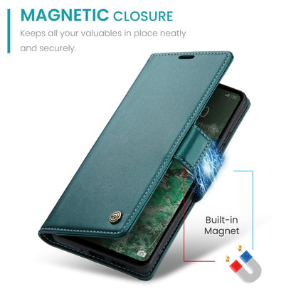 For Xiaomi Redmi 12 4G／12 5G／Note 12R／POCO M6 Pro 5G CaseMe 023 Butterfly Buckle Litchi Texture RFID Anti-theft Leather Phone Case(Pearly Blue) - Xiaomi Cases by CaseMe | Online Shopping UK | buy2fix