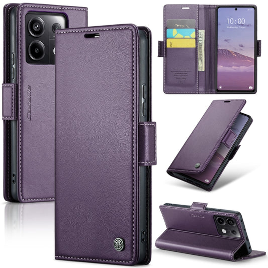 For Xiaomi Redmi Note 13 Pro 5G CaseMe 023 Butterfly Buckle Litchi Texture RFID Anti-theft Leather Phone Case(Pearly Purple) - Xiaomi Cases by CaseMe | Online Shopping UK | buy2fix