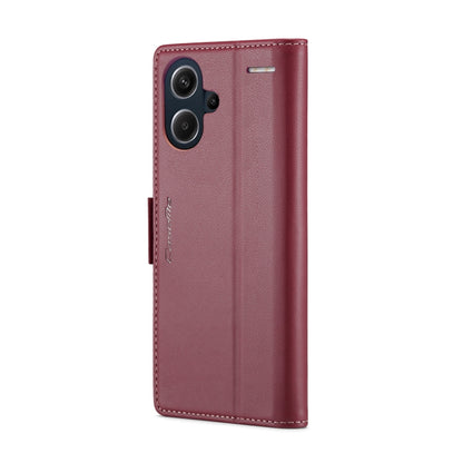 For Xiaomi Redmi Note 13 Pro+ 5G CaseMe 023 Butterfly Buckle Litchi Texture RFID Anti-theft Leather Phone Case(Wine Red) - Xiaomi Cases by CaseMe | Online Shopping UK | buy2fix