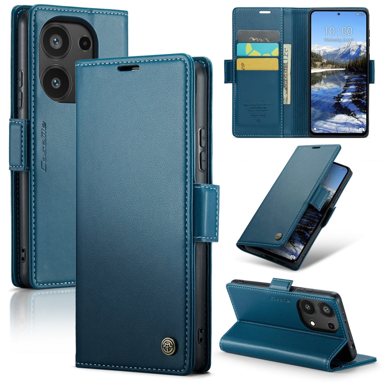 For Xiaomi Redmi Note 13 Pro 4G CaseMe 023 Butterfly Buckle Litchi Texture RFID Anti-theft Leather Phone Case(Blue) - Xiaomi Cases by CaseMe | Online Shopping UK | buy2fix