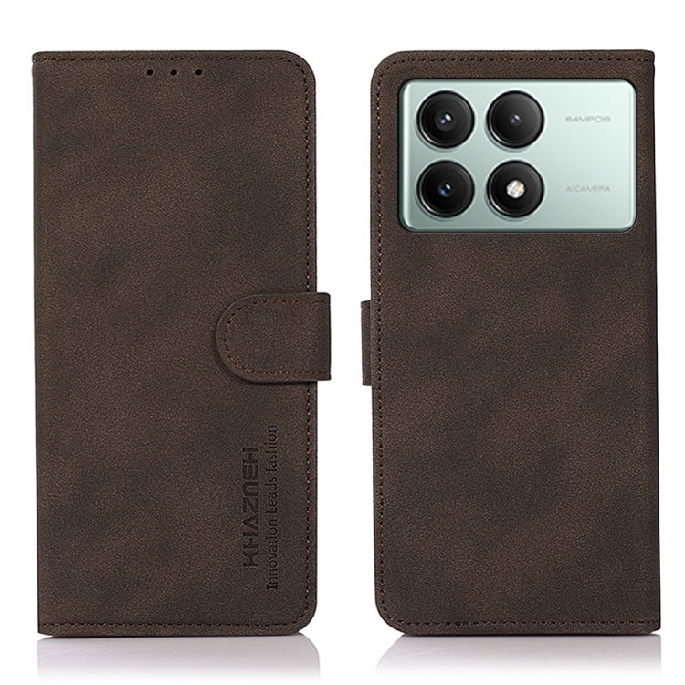 For Xiaomi Redmi K70E / POCO X6 Pro KHAZNEH Matte Texture Leather Phone Case(Brown) - K70E Cases by buy2fix | Online Shopping UK | buy2fix