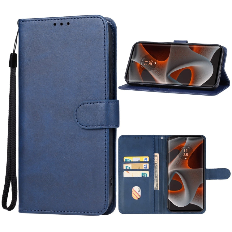 For Motorola Edge 50 Pro Leather Phone Case(Blue) - Motorola Cases by buy2fix | Online Shopping UK | buy2fix