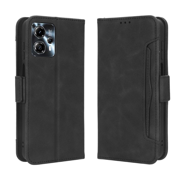 For Motorola Moto G53 / G13 Skin Feel Calf Texture Card Slots Leather Phone Case(Black) - Motorola Cases by buy2fix | Online Shopping UK | buy2fix