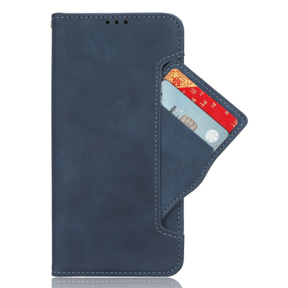 For Motorola Moto G53 / G13 Skin Feel Calf Texture Card Slots Leather Phone Case(Blue) - Motorola Cases by buy2fix | Online Shopping UK | buy2fix