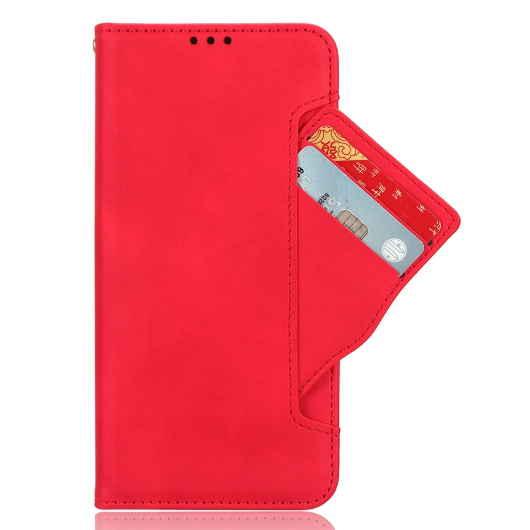 For Motorola Moto G34 5G Skin Feel Calf Texture Card Slots Leather Phone Case(Red) - Motorola Cases by buy2fix | Online Shopping UK | buy2fix