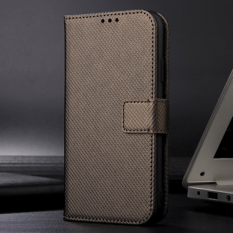 For Sony Xperia 1 VI 2024 Diamond Texture Leather Phone Case(Brown) - Sony Cases by buy2fix | Online Shopping UK | buy2fix