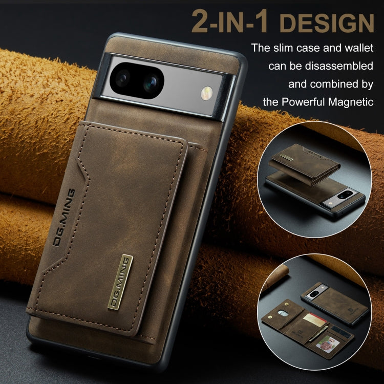 For Google Pixel 7A DG.MING M2 Series 3-Fold Multi Card Bag + Magnetic Phone Case(Coffee) - Google Cases by DG.MING | Online Shopping UK | buy2fix