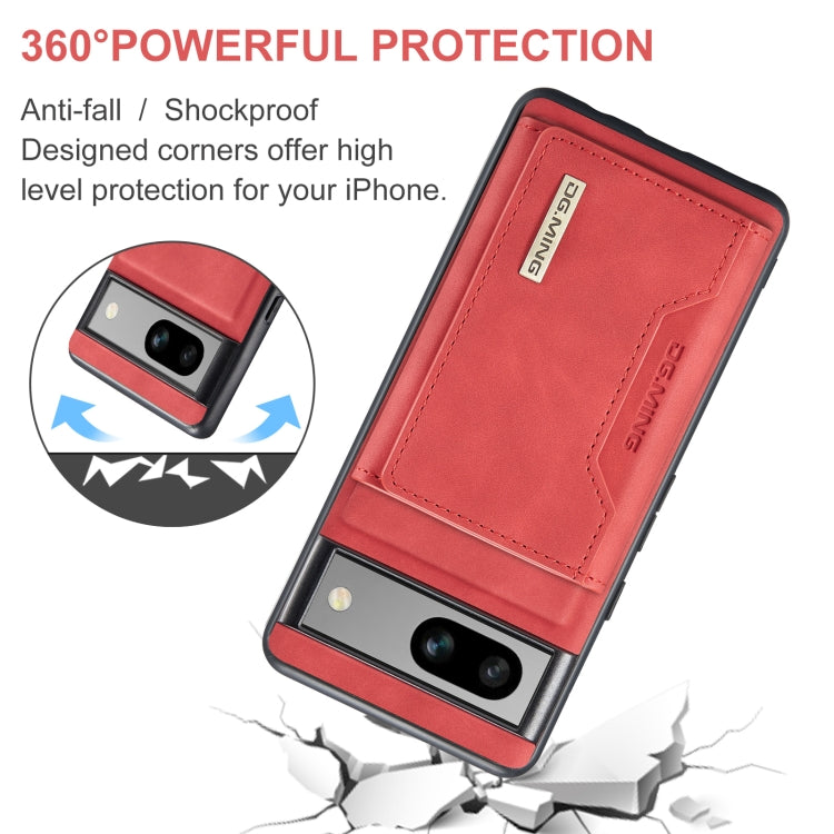 For Google Pixel 7A DG.MING M2 Series 3-Fold Multi Card Bag + Magnetic Phone Case(Red) - Google Cases by DG.MING | Online Shopping UK | buy2fix