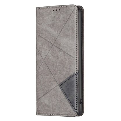 For Xiaomi 13T / 13T Pro / Redmi K60 Ultra Rhombus Texture Magnetic Leather Phone Case(Grey) - Redmi K60 Ultra Cases by buy2fix | Online Shopping UK | buy2fix