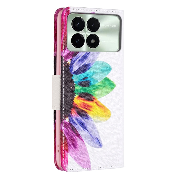 For Xiaomi Redmi K70 / K70 Pro Colored Drawing Pattern Leather Phone Case(Sun Flower) - K70 Pro Cases by buy2fix | Online Shopping UK | buy2fix