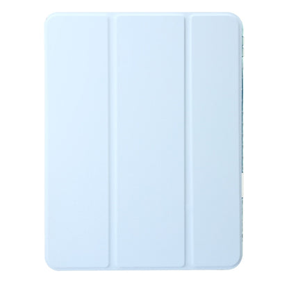 For iPad Pro 13 2024 Clear Acrylic 3-Fold Leather Tablet Case(Ice Blue) - iPad Pro 13 2024 Cases by buy2fix | Online Shopping UK | buy2fix