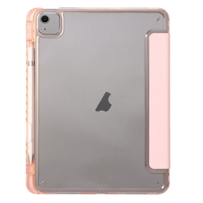 For iPad Air 11 2025 / 2024 Clear Acrylic 3-Fold Leather Tablet Case(Pink) - iPad Air 11 2025 / 2024 Cases by buy2fix | Online Shopping UK | buy2fix