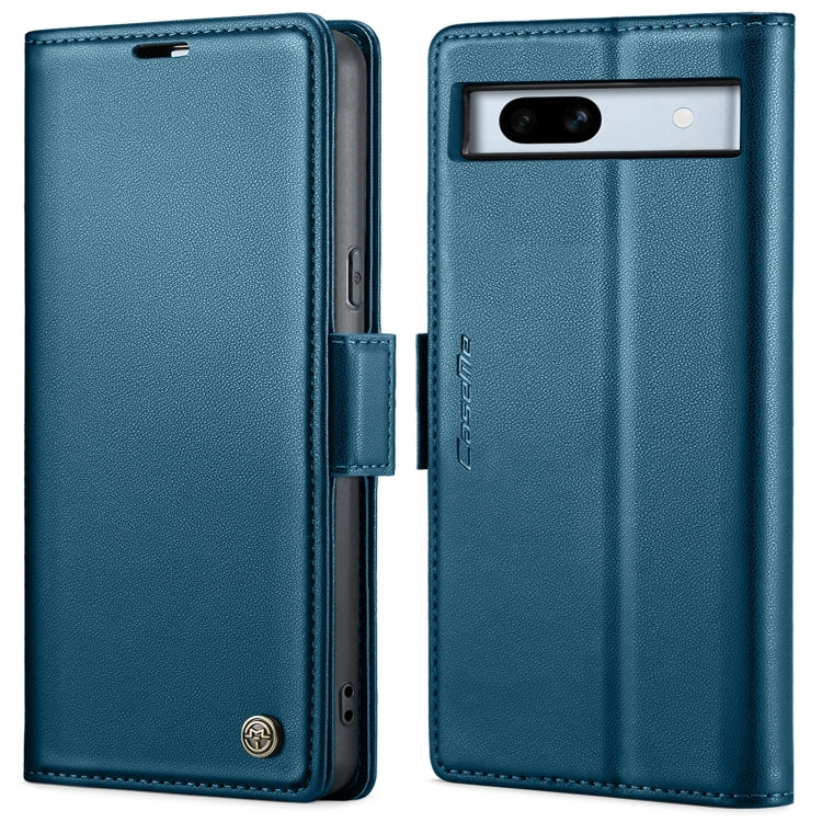 For Google Pixel 7a CaseMe 023 Butterfly Buckle Litchi Texture RFID Anti-theft Leather Phone Case(Blue) - Google Cases by CaseMe | Online Shopping UK | buy2fix