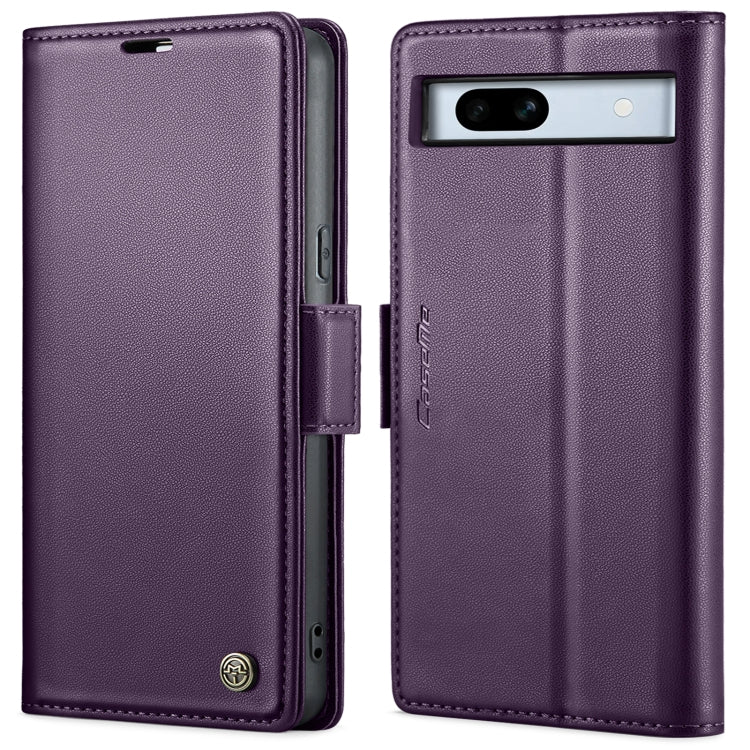 For Google Pixel 7a CaseMe 023 Butterfly Buckle Litchi Texture RFID Anti-theft Leather Phone Case(Pearly Purple) - Google Cases by CaseMe | Online Shopping UK | buy2fix