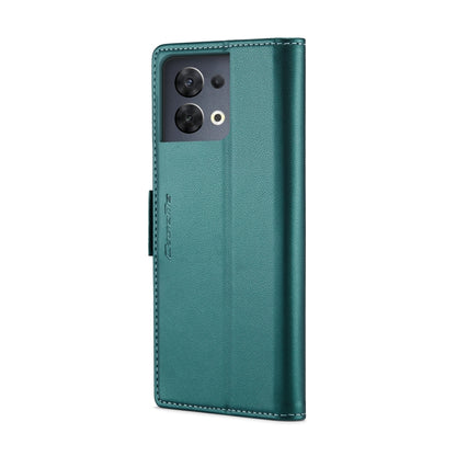 For OPPO Reno8 5G Global CaseMe 023 Butterfly Buckle Litchi Texture RFID Anti-theft Leather Phone Case(Pearly Blue) - OPPO Cases by CaseMe | Online Shopping UK | buy2fix