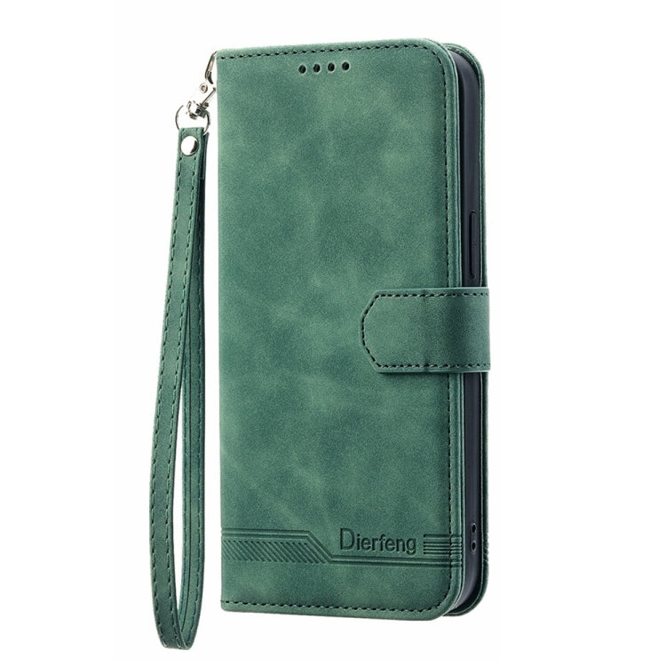 For Xiaomi Redmi Note 13 Pro 4G Dierfeng Dream Line TPU + PU Leather Phone Case(Green) - Note 13 Pro Cases by buy2fix | Online Shopping UK | buy2fix