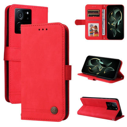 For Xiaomi 13T / Redmi K60 Ultra Skin Feel Life Tree Metal Button Leather Phone Case(Red) - Redmi K60 Ultra Cases by buy2fix | Online Shopping UK | buy2fix