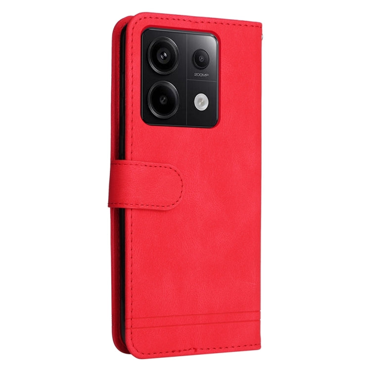 For Xiaomi Redmi Note13 Pro 5G Global Skin Feel Life Tree Metal Button Leather Phone Case(Red) - Note 13 Pro Cases by buy2fix | Online Shopping UK | buy2fix