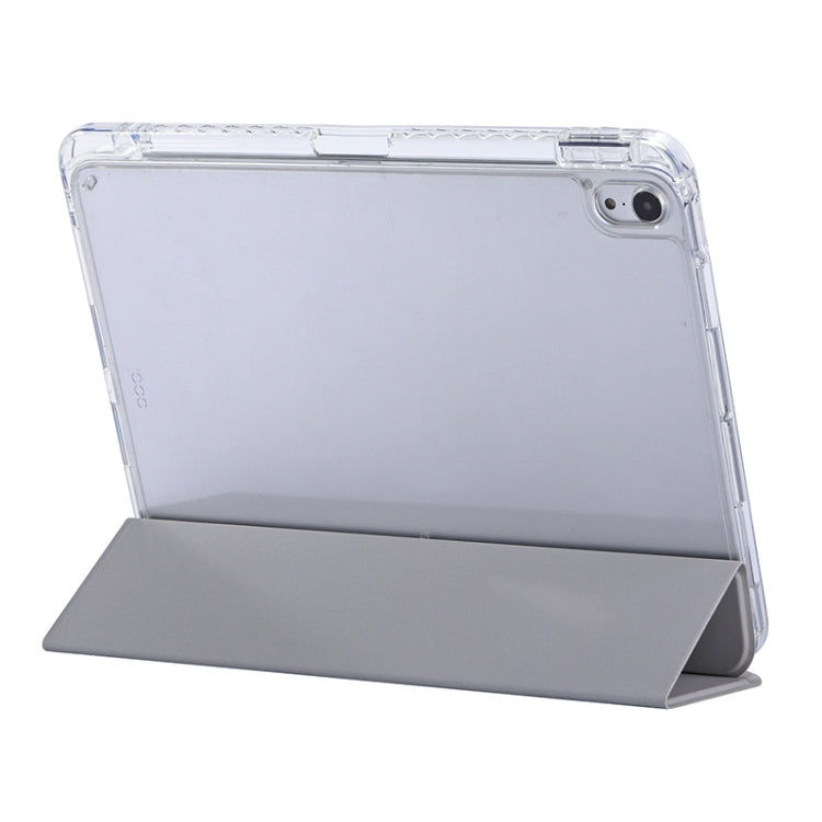 For iPad Air 11 2024 / iPad Pro 11 3-Fold Lock Buckle Leather Smart Tablet Case(Grey) - iPad Pro 11 (2022/2021) Cases by buy2fix | Online Shopping UK | buy2fix