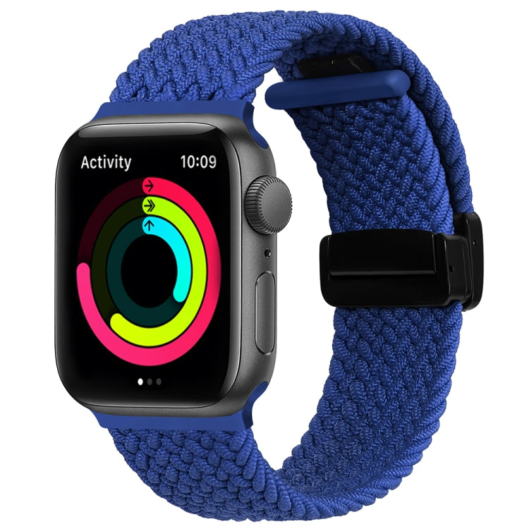 Magnetic Fold Clasp Woven Watch Band For Apple Watch SE 2023 40mm(Blue) - Watch Bands by buy2fix | Online Shopping UK | buy2fix