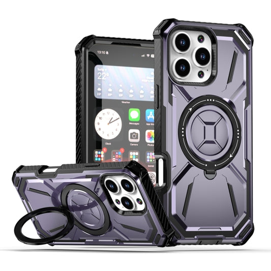 For iPhone 16 Pro Max Armor Series Holder Phone Case(Light Purple) - iPhone 16 Pro Max Cases by buy2fix | Online Shopping UK | buy2fix