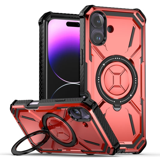 For iPhone 16 Plus Armor Series Holder Phone Case(Red) - iPhone 16 Plus Cases by buy2fix | Online Shopping UK | buy2fix