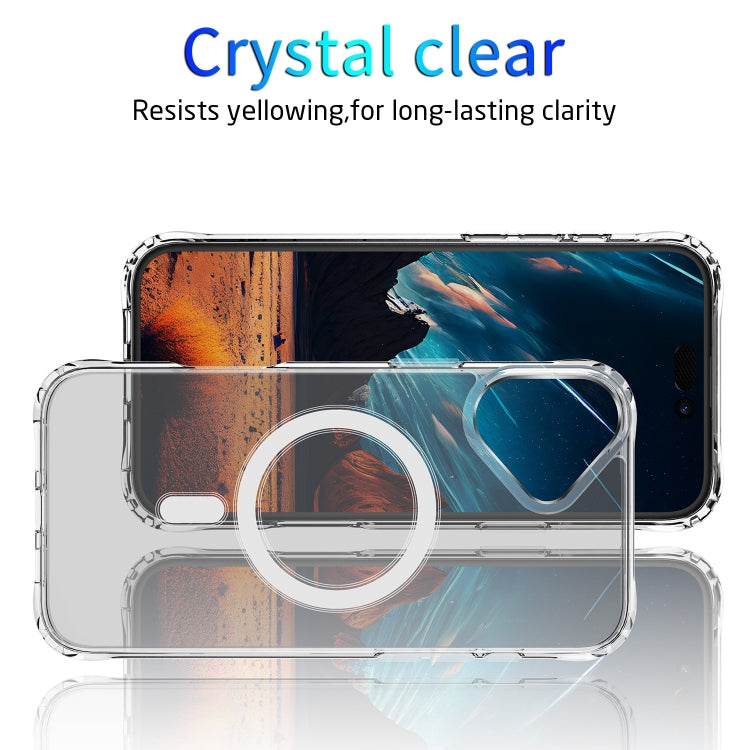 For iPhone 16 Four Corner Airbags MagSafe Magnetic Phone Case(Transparent) - iPhone 16 Cases by buy2fix | Online Shopping UK | buy2fix