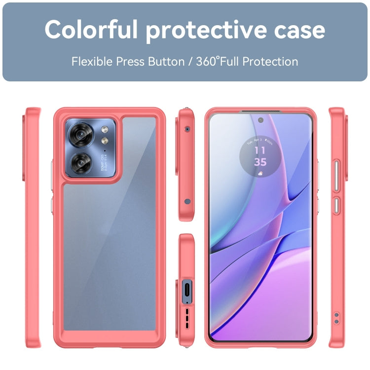 For Motorola Edge 2023 US Colorful Series Acrylic Hybrid TPU Phone Case(Red) - Motorola Cases by buy2fix | Online Shopping UK | buy2fix