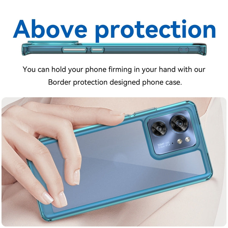 For Motorola Edge 2023 Global Colorful Series Acrylic Hybrid TPU Phone Case(Transparent Blue) - Motorola Cases by buy2fix | Online Shopping UK | buy2fix