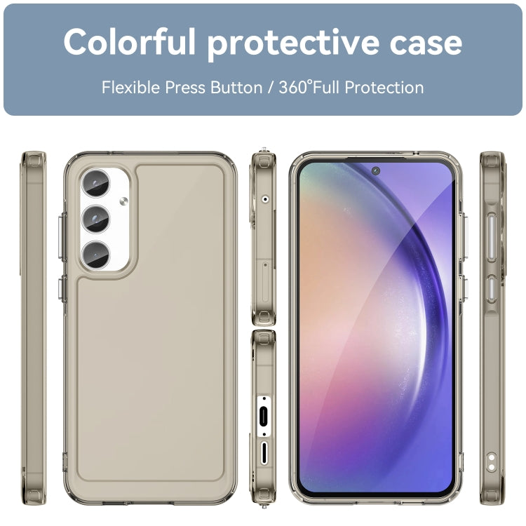 For Samsung Galaxy A55 Candy Series TPU Phone Case(Transparent Grey) - Galaxy Phone Cases by buy2fix | Online Shopping UK | buy2fix