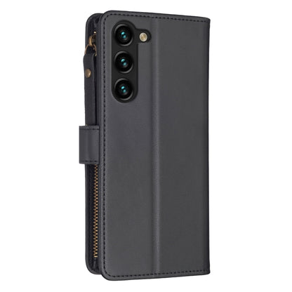 For Samsung Galaxy S23+ 5G 9 Card Slots Zipper Wallet Leather Flip Phone Case(Black) - Galaxy S23+ 5G Cases by buy2fix | Online Shopping UK | buy2fix