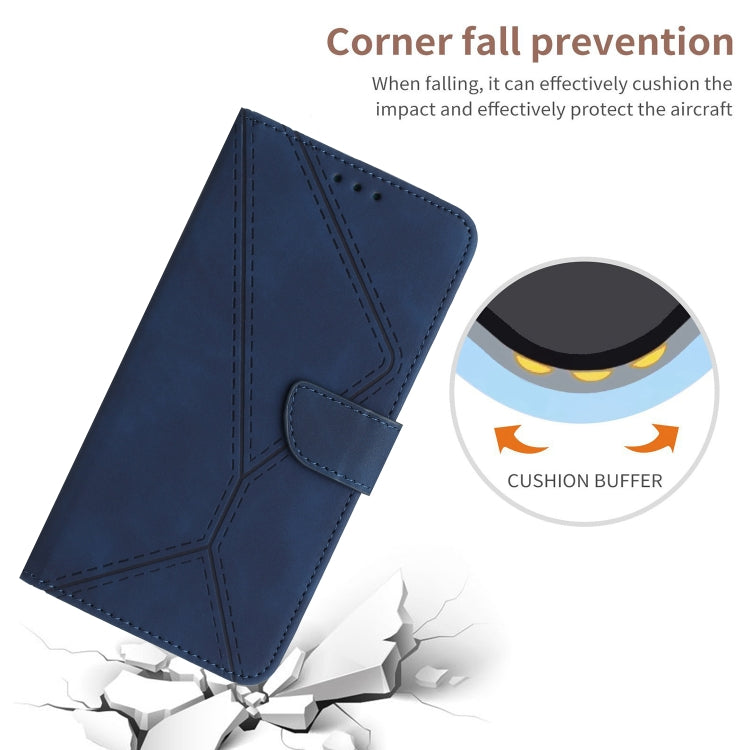 For iPhone 16 Pro Stitching Embossed Leather Phone Case(Blue) - iPhone 16 Pro Cases by buy2fix | Online Shopping UK | buy2fix