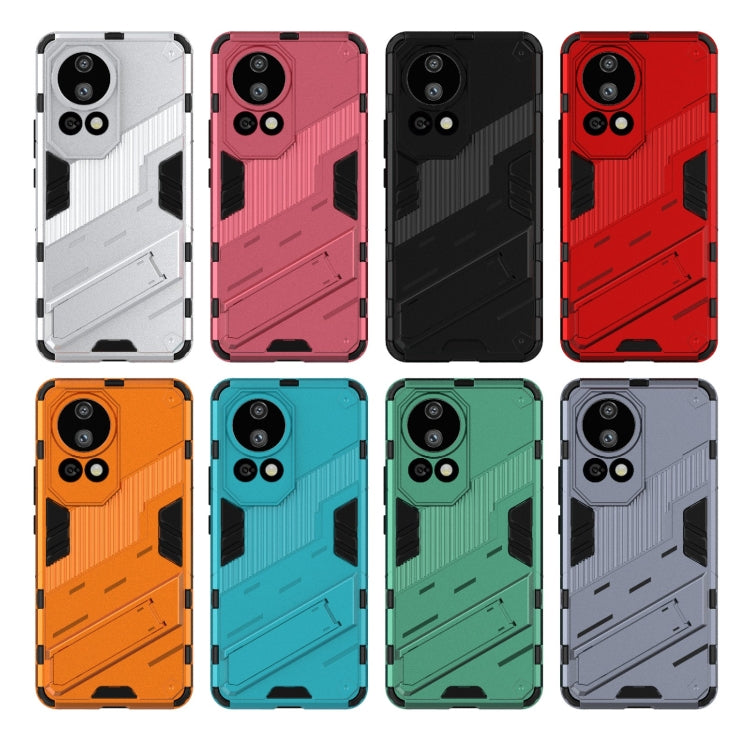 For Huawei nova 12 Pro Punk Armor 2 in 1 PC + TPU Phone Case with Holder(Black) - Huawei Cases by buy2fix | Online Shopping UK | buy2fix