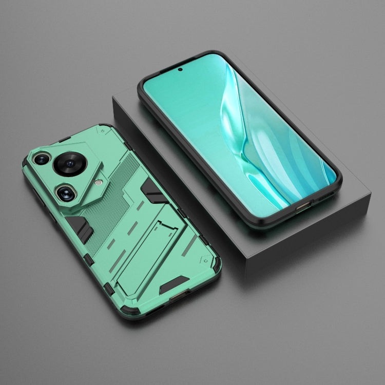 For Huawei Pura 70 Ultra Punk Armor 2 in 1 PC + TPU Phone Case with Holder(Green) - Huawei Cases by buy2fix | Online Shopping UK | buy2fix