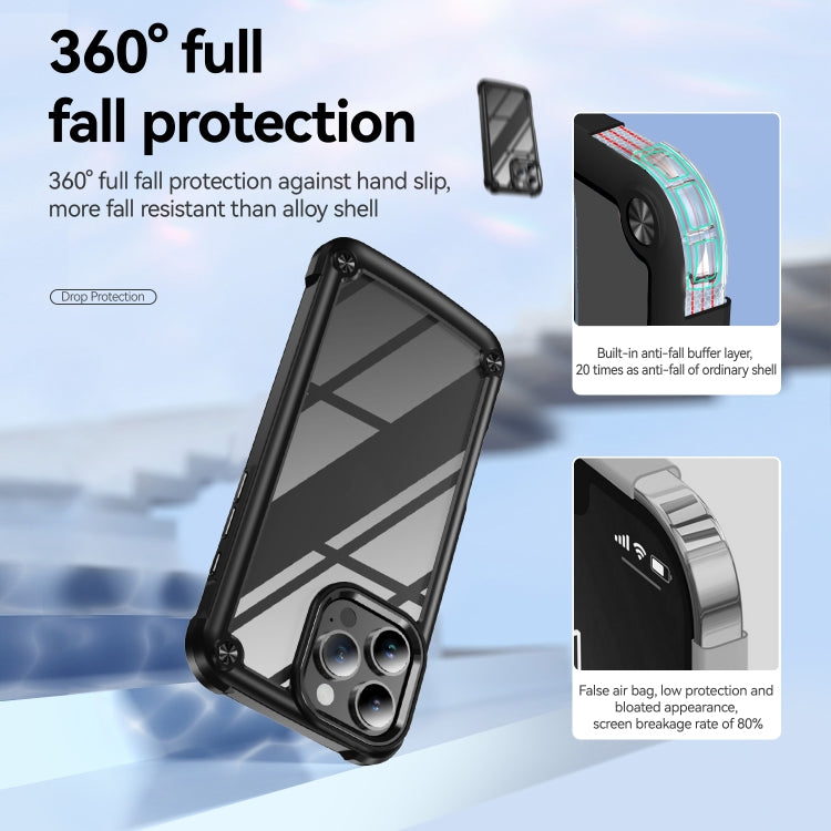 For iPhone 16 Pro Max TPU + PC Lens Protection Phone Case(Black) - iPhone 16 Pro Max Cases by buy2fix | Online Shopping UK | buy2fix